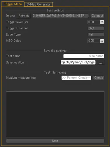 Oscilloscope integration panel
